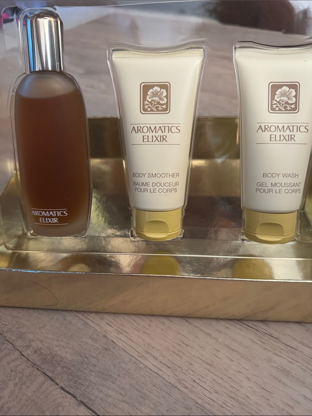 AROMATICS ELIXIR by Clinique 3 Pc Set: 3.4 oz Spray, 2.5 oz Lotion & Gel NIB